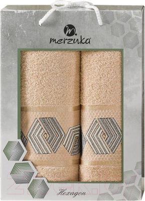 Набор полотенец Merzuka Hexagon 50x90/70х140 / 11286 (бежевый)