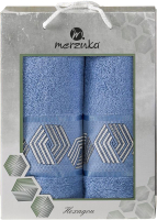 Набор полотенец Merzuka Hexagon 50x90/70х140 / 11286 (голубой) - 