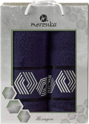 Набор полотенец Merzuka Hexagon 50x90/70х140 / 11286 (синий)