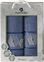 Набор полотенец Merzuka Hexagon 50x90/70х140 / 11286 (темно-голубой) - 