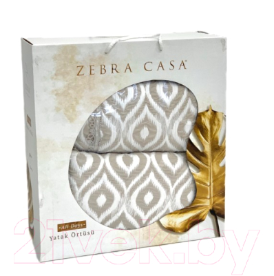 Покрывало с подушками Zebra Casa All Days Ikat 1.5 180x250 / Y870 bej/бежевый