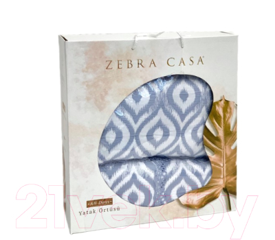 Покрывало с подушками Zebra Casa All Days Ikat 1.5 180x250 / Y870 Indigo/индиго