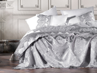 Комплект постельного белья с покрывалом Zebra Casa Camelia / Y 773 (серый) - 