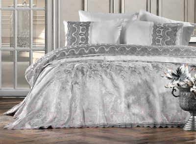 Комплект постельного белья с покрывалом Zebra Casa Mantova / Y 772 (серый)