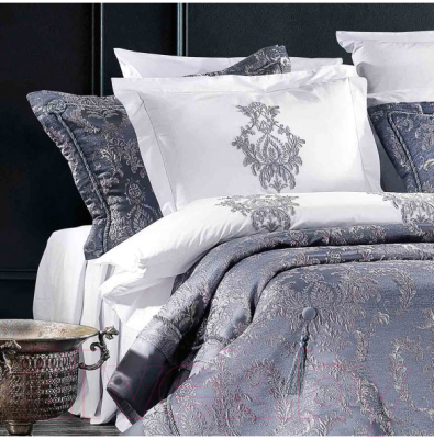 Комплект постельного белья с покрывалом Zebra Casa Meghan / Y 779 (индиго)