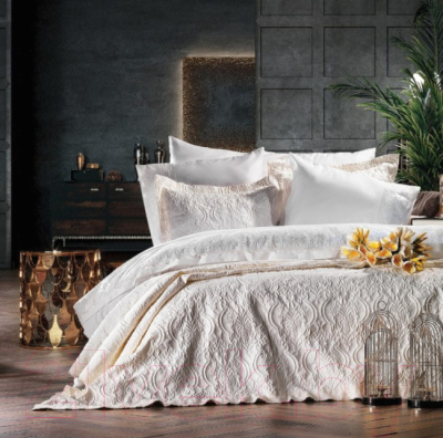 Комплект постельного белья с покрывалом Zebra Casa Norsia / Y 777 (бежевый)