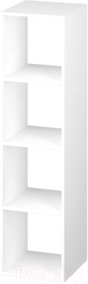 Стеллаж Е1 Ник куб 4 ячейки 355x376x1400 (белый снег)