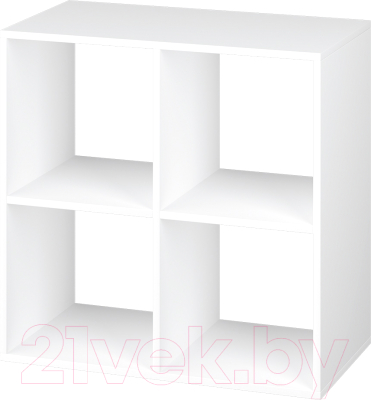 Стеллаж Е1 Ник куб 4 ячейки 709x376x700 (белый снег)