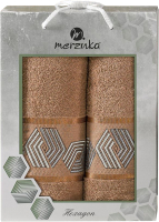 Набор полотенец Merzuka Hexagon 50x90/70х140 / 11286 (коричневый) - 