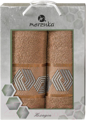 Набор полотенец Merzuka Hexagon 50x90/70х140 / 11286 (коричневый)