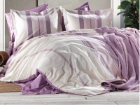Комплект постельного белья Zebra Casa Moly пике Евро / PT 333 v6 (фиолетовый/лиловый) - 