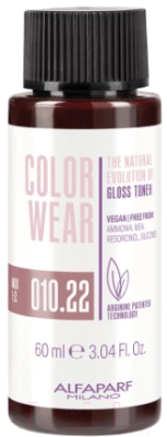 Крем-краска для волос Alfaparf Milano Color Wear Gloss Toner 010.22 (60мл, Soft Lightest Intense Violet Blonde )