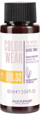 Крем-краска для волос Alfaparf Milano Color Wear Gloss Toner 010.32 (60мл, Soft Lightest Golden Violet Blonde )