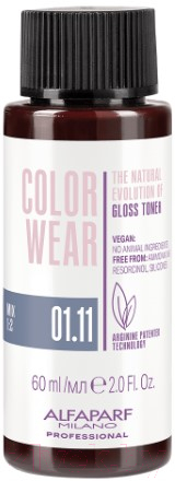 Крем-краска для волос Alfaparf Milano Color Wear Gloss Toner 01.11 (60мл, Soft Blue Black)