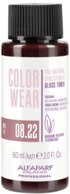 Крем-краска для волос Alfaparf Milano Color Wear Gloss Toner 08.22 (60мл, Soft Light Intense Violet Blonde )