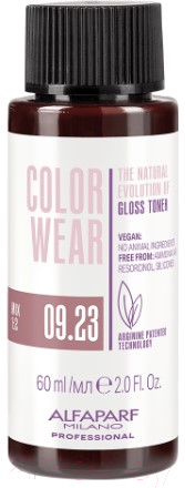 Крем-краска для волос Alfaparf Milano Color Wear Gloss Toner 09.23 (60мл, Soft Very Light Violet Golden Blonde)