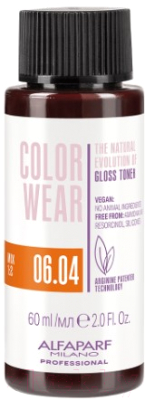 Крем-краска для волос Alfaparf Milano Color Wear Gloss Toner 06.04 (60мл, Soft Dark Slightly Copper Blonde )