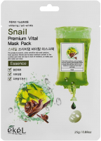 

Маска для лица тканевая Ekel, Snail Premium Vital Mask Pack Антивозрастная
