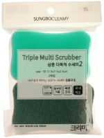 Набор губок для мытья посуды Sungbo Cleamy Triple Multi Scrubber (2шт) - 
