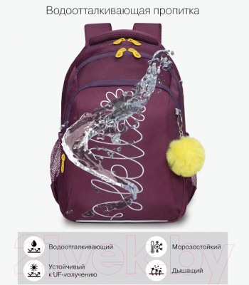Школьный рюкзак Grizzly RG-361-3 (фиолетовый)