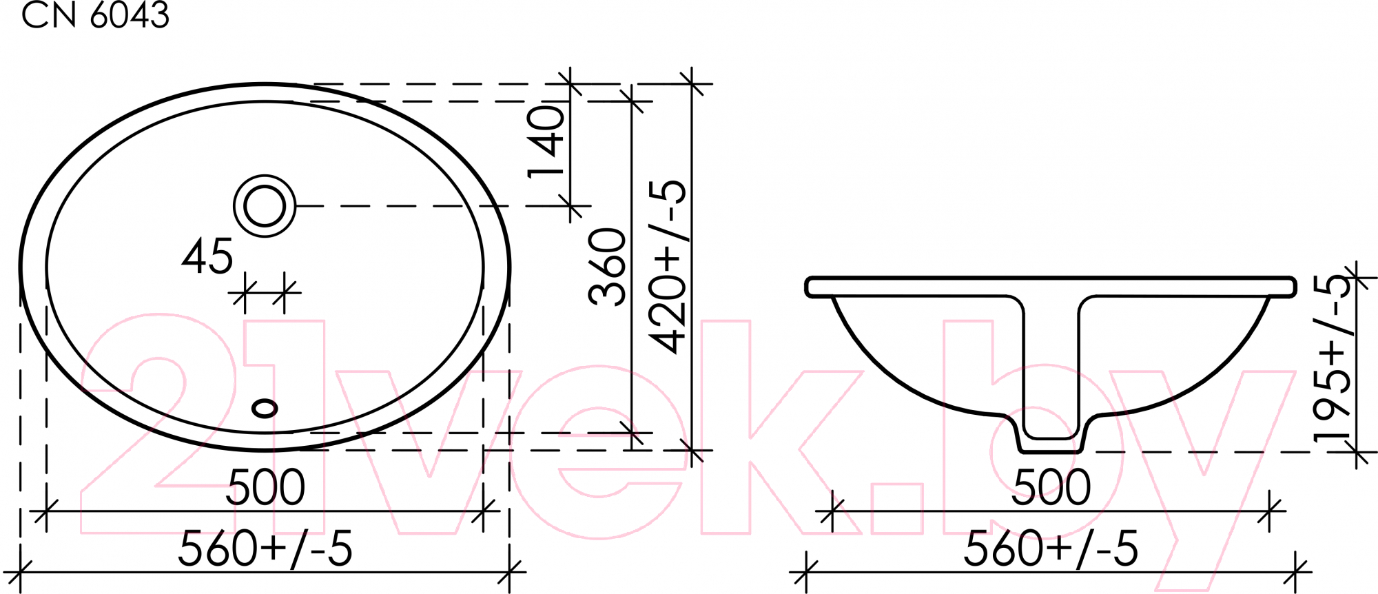 Умывальник Ceramica Nova Element CN6043