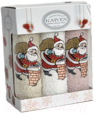 Набор полотенец Karven Новый год 30x50 / НМ 737 v6 (дед мороз с подарками)