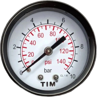 

Манометр сантехнический Tim, 10 Bar