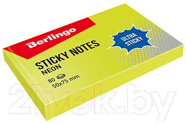 Блок для записей Berlingo Ultra Sticky / LSn_39411 (зеленый неон)