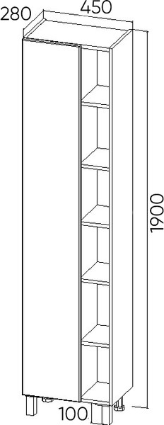 Купить Шкаф-пенал для ванной Viant Бостон / VBOS450G-PEN в Слуцке
