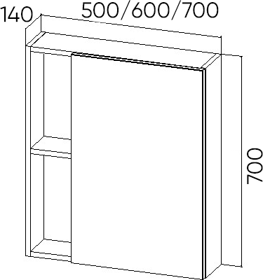 Купить Шкаф с зеркалом для ванной Viant Бостон 60 / VBOS60-ZSH в Витебске