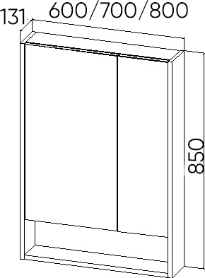 Купить Шкаф с зеркалом для ванной Viant Мальта 70 / VMAL70-ZSH в Витебске