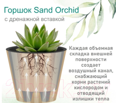 Вазон Ingreen Sand Orchid / IG640510038 (белый жемчуг)