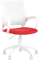 Кресло офисное TopChairs ST-Basic-W / ST-BASIC-W/WH/26-22 (белый TW-15/красный) - 