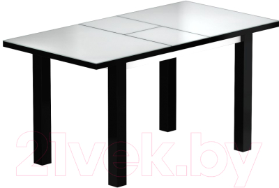 Обеденный стол Васанти Плюс ВС-52 110/150x70М (белый матовый/черный)