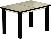 Обеденный стол Васанти Плюс ВС-54 110/150x70М (бежевый матовый/черный) - 