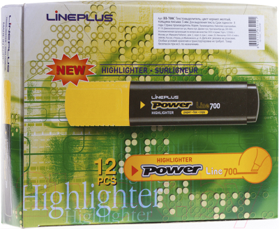 Текстовыделитель Line Plus HI-700C / HI-700C (желтый)