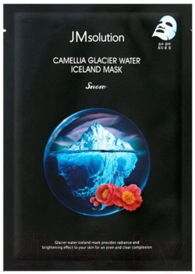 Маска для лица тканевая JMsolution Camellia Glacier Water Iceland Mask Snow  (30мл)