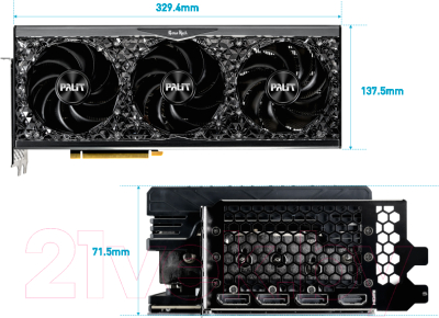 Видеокарта Palit RTX 4080 GameRock OmniBlack (NED4080019T2-1030Q)