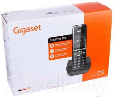 Беспроводной телефон Gigaset Comfort 550 RUS / S30852-H3001-S304 (черный)