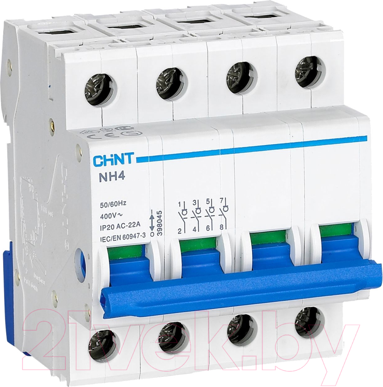 Выключатель нагрузки Chint NH4 4P 100А / 398045