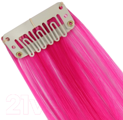 Прядь волос на заколках Queen Fair 50см / 7436009 (розовый)