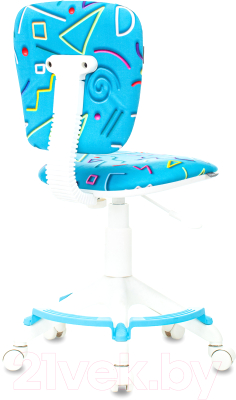 Кресло детское Бюрократ CH-W204/F (голубой Sticks 06/пластик белый)