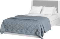 Односпальная кровать Аквилон Акцент №900М (белое сияние/конфетти сильвер) - 
