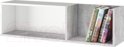 Полка Аквилон СТК №30 (белое сияние/цемент светлый)