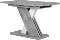 Обеденный стол Аквилон Аврора раздвижной (цемент светлый/белый) - 