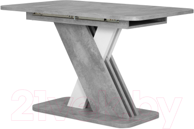 Обеденный стол Аквилон Аврора раздвижной (цемент светлый/белый)