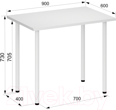 Обеденный стол Аквилон Лайт 1 (белый)
