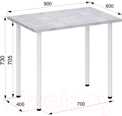 Обеденный стол Аквилон Лайт 1 (цемент светлый)