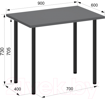 Обеденный стол Аквилон Лайт 1 (графит)