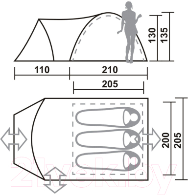 Палатка Canadian Camper Rino 3 (Royal)